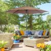 Best 3(m) Tilting Parasol Garden Umbrellas, Outdoor Sun Shade with 8 Ribs, Tilt and Crank Handle for Balcony, Bench, Garden, Coffee - Image 11