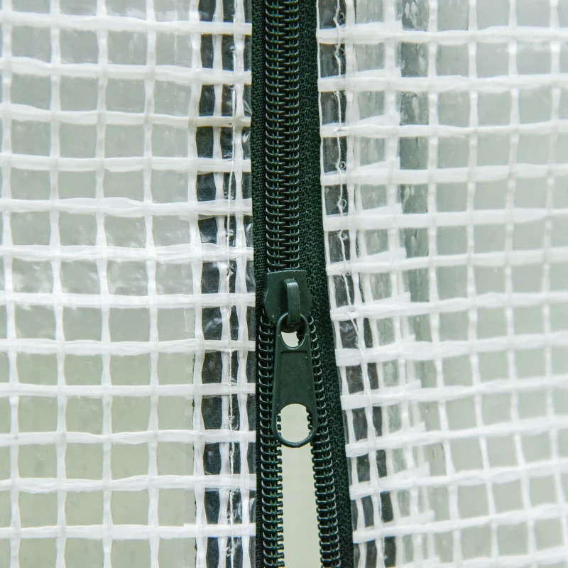 Best Small Walk-in Garden Greenhouse with Steel Frame, Large Roll-up Door and Windows, 200Lx76Wx168Hcm, White - Image 8