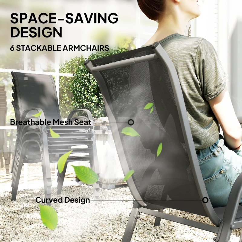 Best Seven-Piece Outdoor Dining Set - Charcoal Grey - Image 6