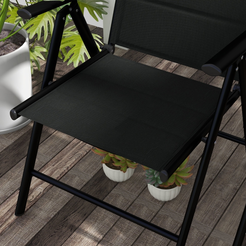 Best Set of Two Padded Garden Chairs - Black - Image 9