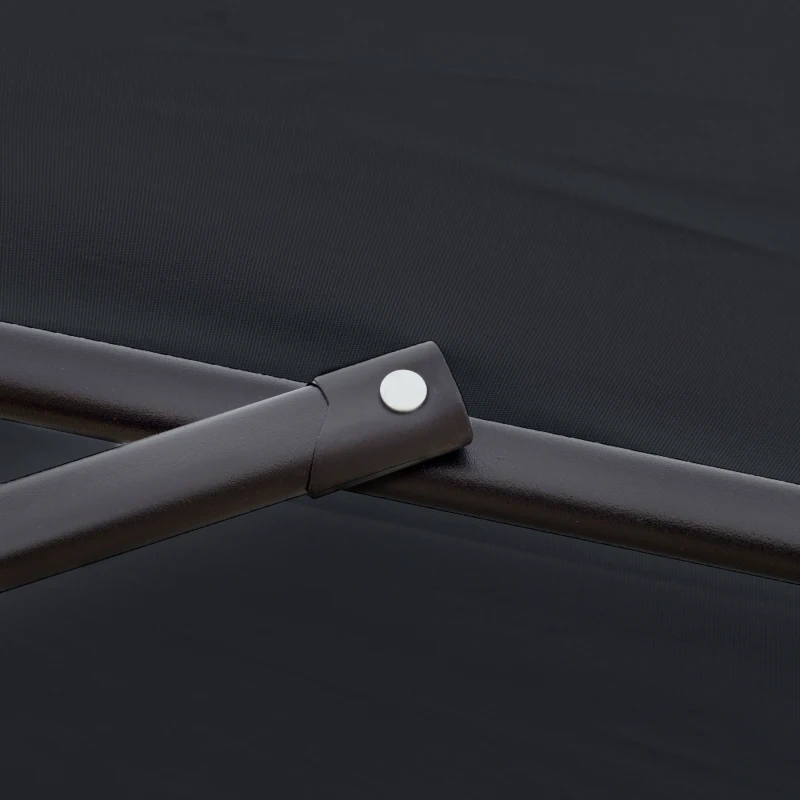 Best 2.7m Garden Banana Parasol Cantilever Umbrella with Crank Handle and Cross Base for Outdoor, Hanging Sun Shade, Black - Image 7