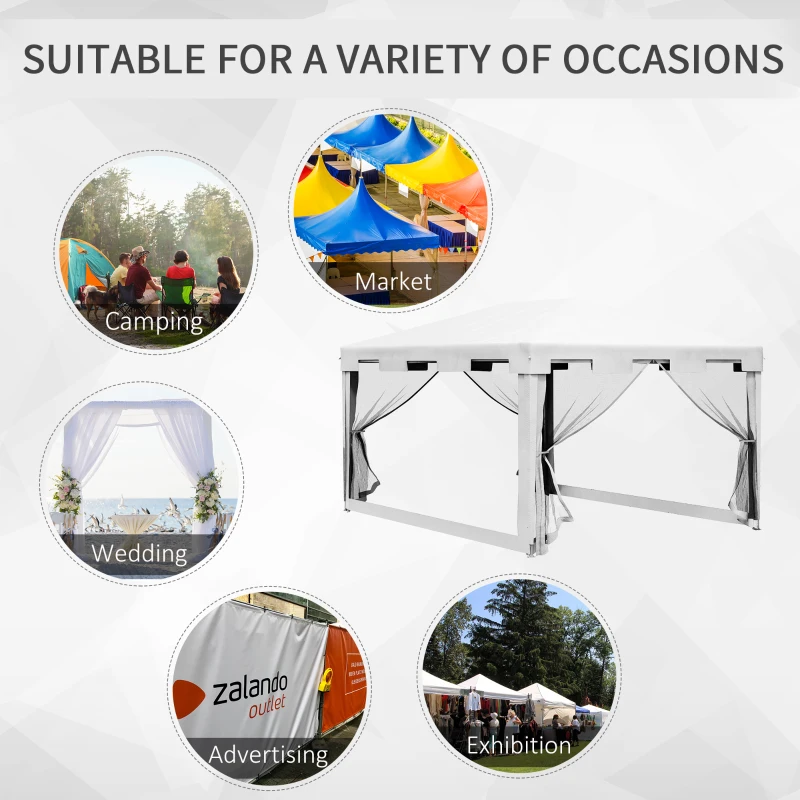 Best 4 x 3 m Party Tent Wedding Gazebo Outdoor Waterproof PE Canopy Shade with Panel - Image 7
