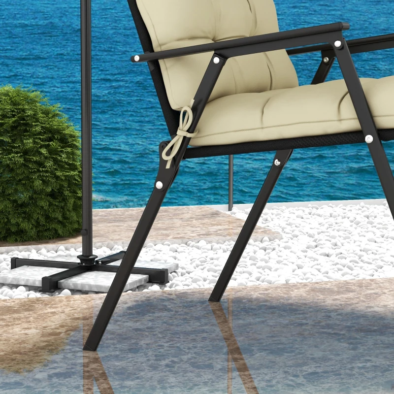 Best 2-Piece Seat Cushion Replacement with Backrest, Garden Patio Chair Cushions Set with Ties, Beige - Image 6