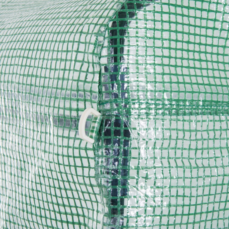 Best Polytunnel Greenhouse Walk-in Grow House Tent with Roll-up Sidewalls, Zipped Door and 8 Windows, 4x3x2m Green - Image 9