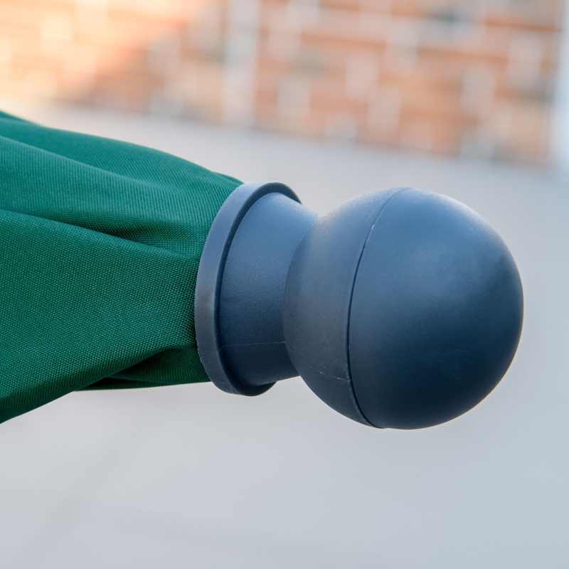 Best Garden Parasol Umbrella, Outdoor Market Table Umbrella with Ruffles & Aluminium Pole, Rectangular Tilting Parasol Sun Shade Canopy, 2 x 1.3m, Green - Image 11