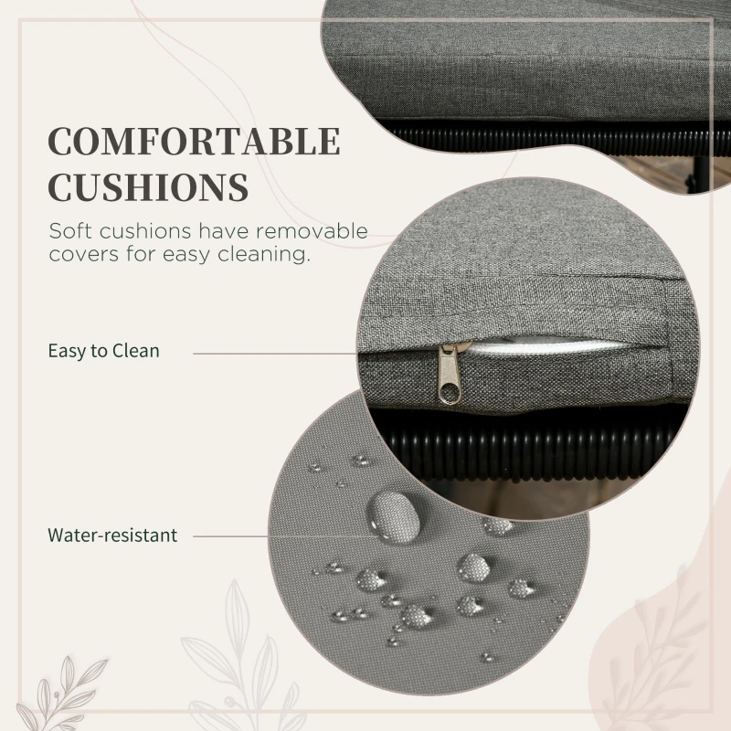 Best 4 Seater Rattan Cube Garden Furniture Set, Rattan Dining Set with Cushions, Outdoor Dining Table and Chairs with Rectangular Wood Grain Plastic Top Table for Patio, Balcony, Black - Image 5