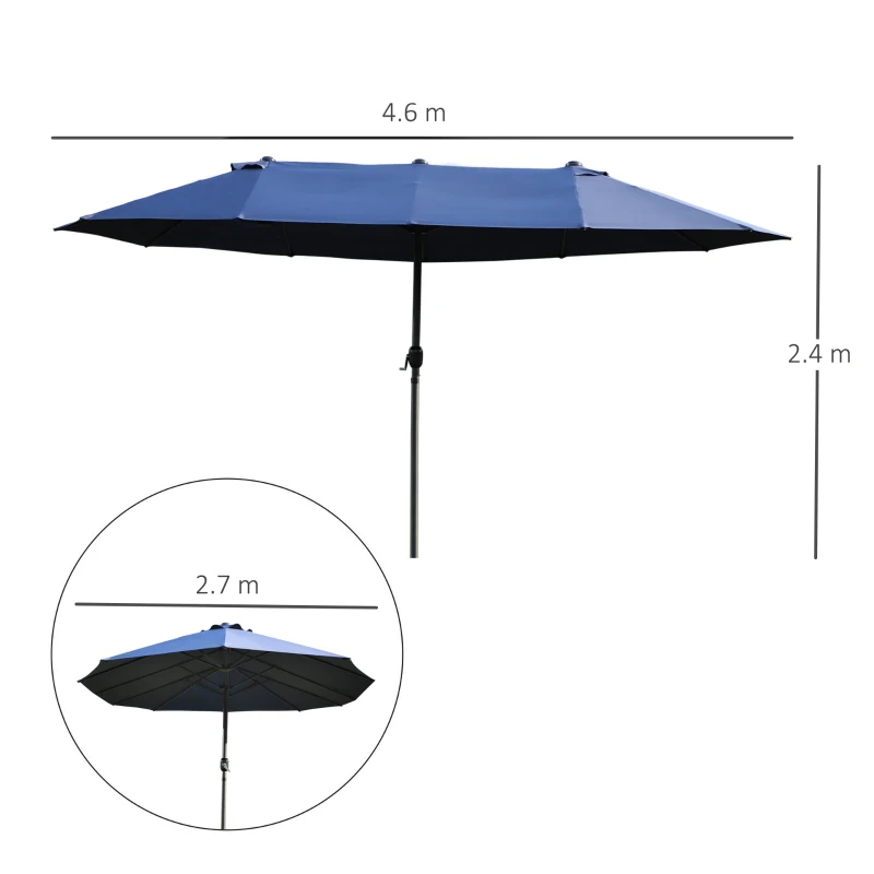 Best Double-side Umbrella Parasol, Φ2.7x4.6Wx2.4H m-Blue - Image 3