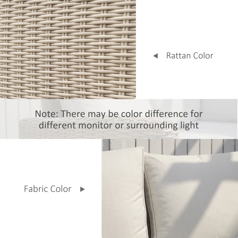 Best 5 PCS Reclining PE Rattan Garden Dining Set Bonzer Patio Furniture w/ Sofa Chairs Glass Table, Olefin Cushions Adjustable Feet Stylish Lounge Conversation - Image 5