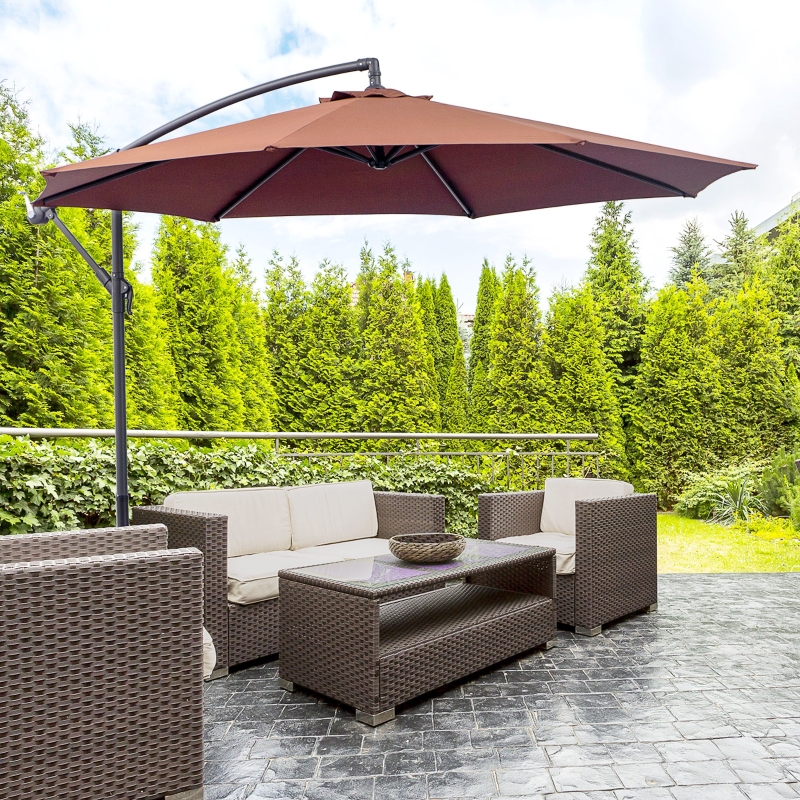 Best Φ3m Hanging Umbrella Parasol-Coffee - Image 12