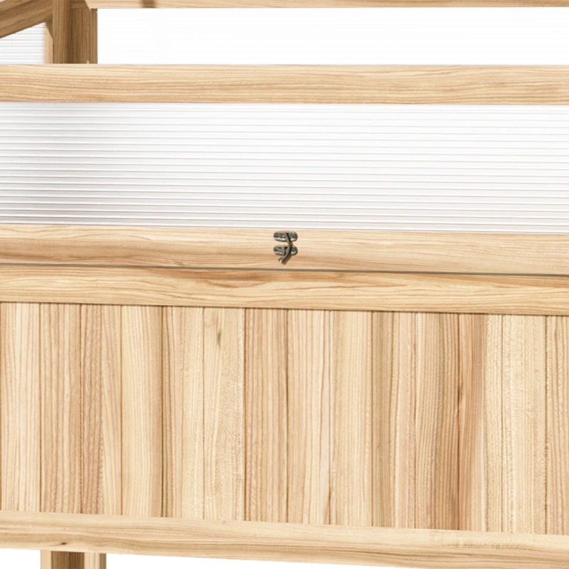 Best Raised Garden Bed 2-IN-1 Wood Cold Frame Greenhouse with Elevated Garden Box, Openable Top for Flowers, Vegetables, Plants, Natural - Image 8