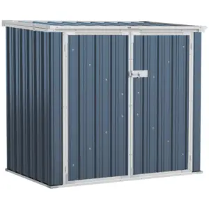 Best 5ft x 3ft Garden 2-Bin Steel Storage Shed, Double Rubbish Storage Shed, Hide Dustbin w/ Locking Doors and Openable Lid