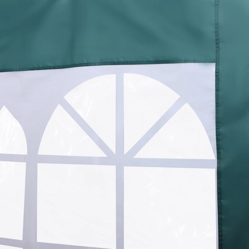 Best 3 Meters Gazebo Replaceable Exchangeable Side Panel Wall Panels Walls With Window, Dark Green - Image 8