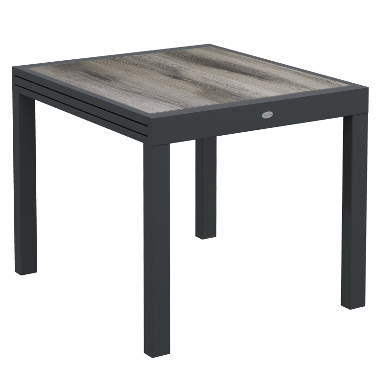 Best Extending Garden Table, Outdoor Dining Table for 6, Aluminium Frame Rectangular Patio Table with Plastic Board Tabletop,80/160L x 80W x 75H cm, Grey - Image 11