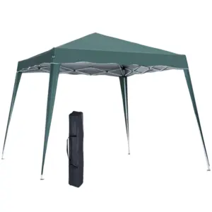 Best 3 M x 3 M Base/ 2.5 M x 2.5 M Top Pop Up Gazebo with Carry Bag, Height Adjustable Slant Leg Party Tent Instant Event Shelter for Garden, Patio, Green
