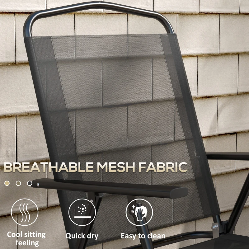 Best Three-Piece Garden Seat Set, with Glass-Top Table - Black - Image 6