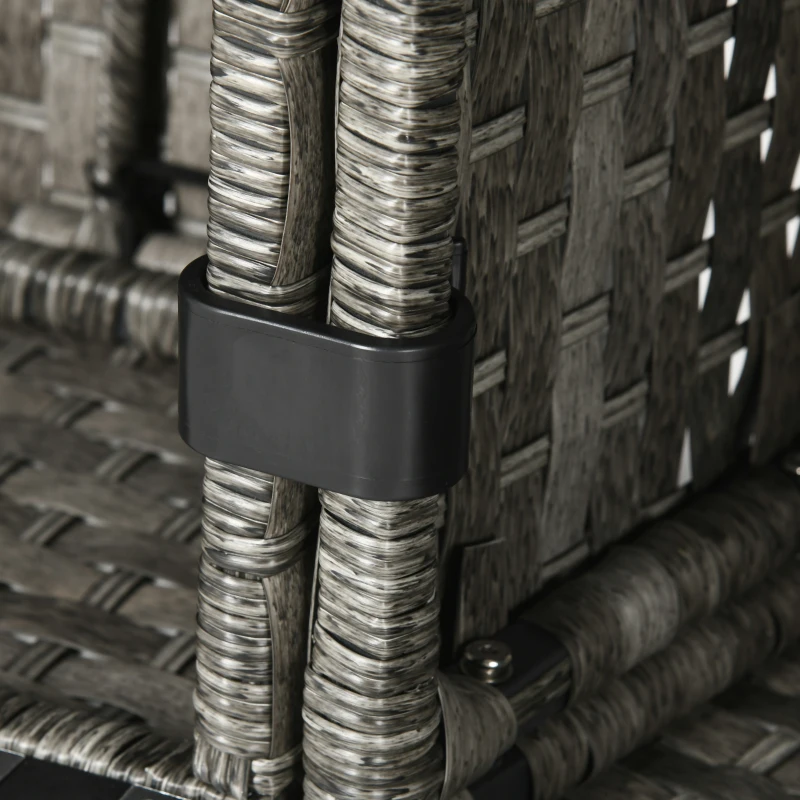 Best Seven-Piece Firepit Table Rattan Sofa Set - Grey - Image 8