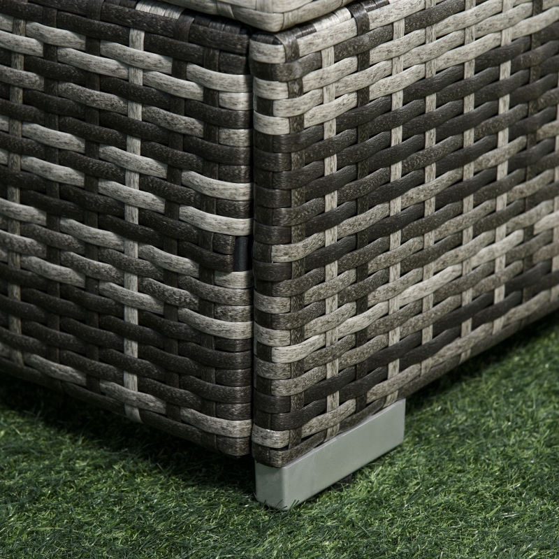 Best 6 PC Rattan Sofa Coffee Table Set Sectional Wicker Weave Furniture for Garden Outdoor Conservatory w/ Pillow Cushion Grey - Image 10