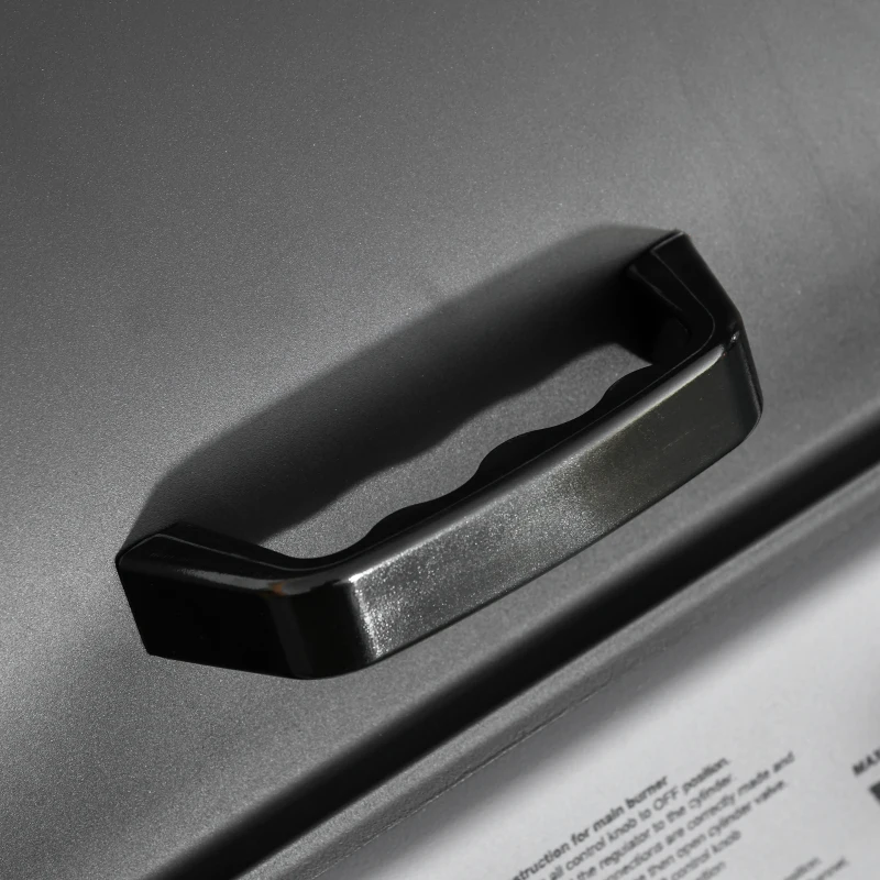 Best 2 Burner Gas BBQ Trolley with Lid, 5.6 kW Gas Barbecue Grill with Wheels, Side Shelves, Black - Image 7