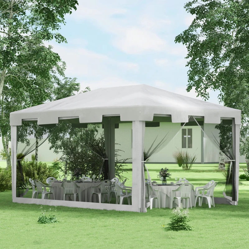 Best 4 x 3 m Party Tent Wedding Gazebo Outdoor Waterproof PE Canopy Shade with Panel - Image 2
