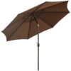 Best 3(m) Tilting Parasol Garden Umbrellas, Outdoor Sun Shade with 8 Ribs, Tilt and Crank Handle for Balcony, Bench, Garden, Coffee - Image 12