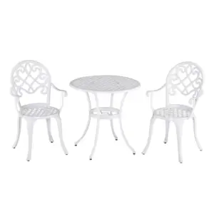 Best Three-Piece Elegant Aluminium Garden Set - White