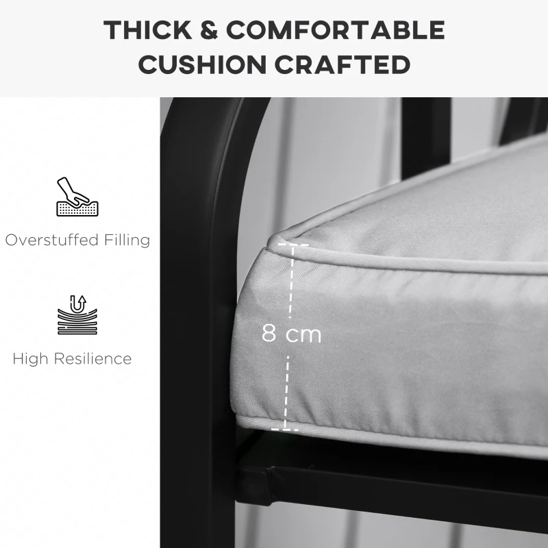 Best 2 Seater Garden Bench Cushion -Light Grey - Image 7