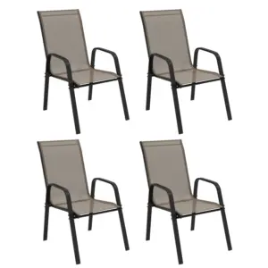 Best Set of Four Stackable Mesh Seat Chairs - Grey