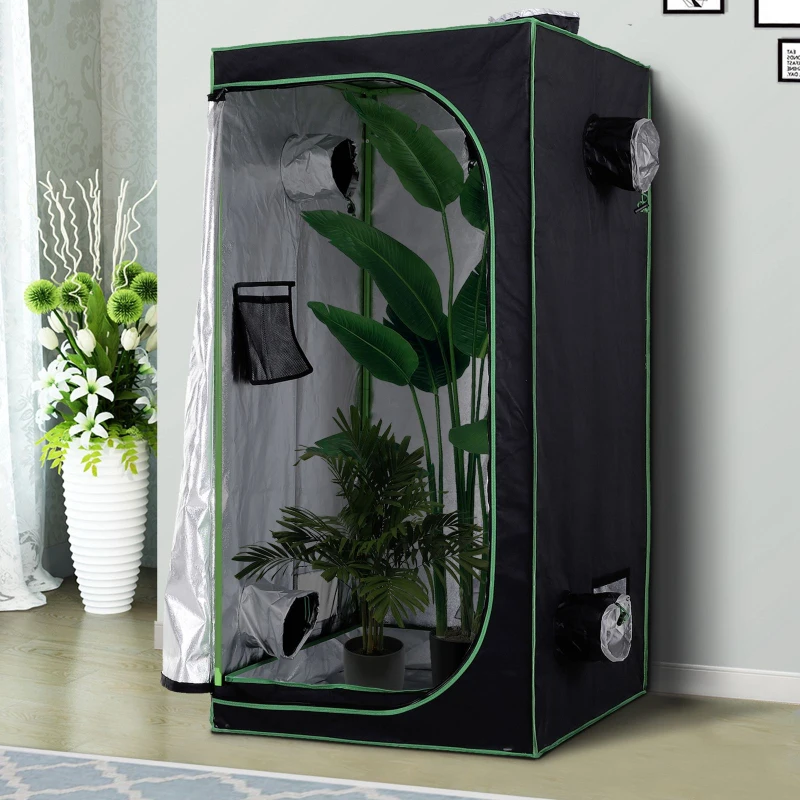 Best Grow Tent Reflective Mylar Hydroponic with Adjustable Vents and Floor Tray for Indoor Plant Growing, 80 x 80 x 160 cm (31.5" x 31.5" x 63") - Image 2