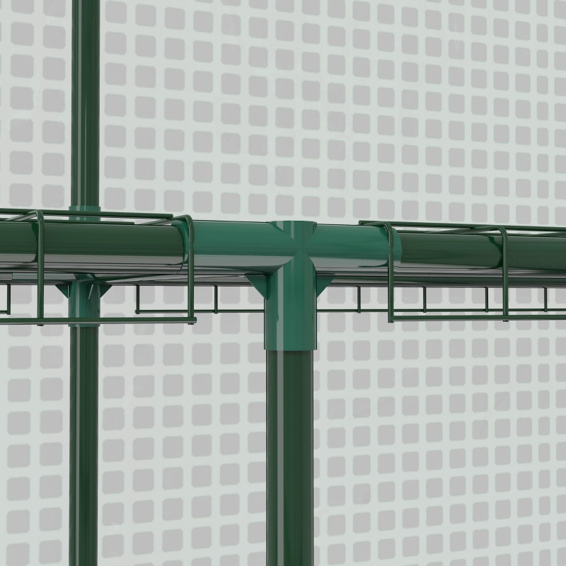 Best Walk-in Greenhouse with 3 Tier 12 Shelves, Small Greenhouse with Reinforced PE Cover, Garden Plant Growhouse with Roll-up Door and Three Mesh Windows, 140 x 213 x 190 cm, Green - Image 9