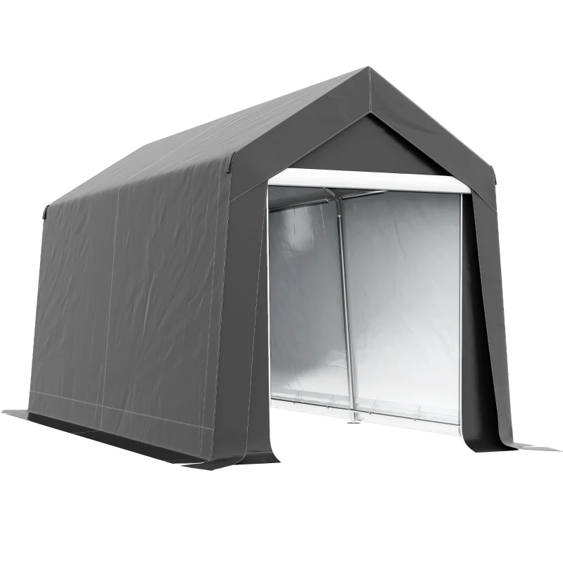Best 3.6 x 2.1m Portable Outdoor Shed, with Window - Dark Grey