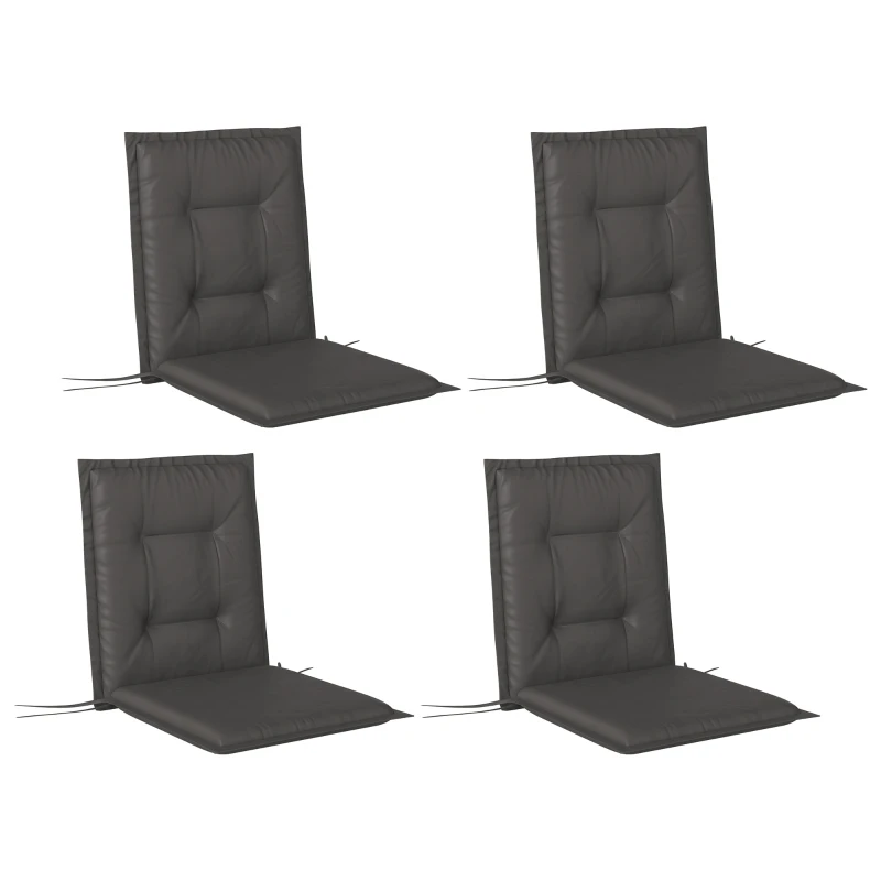 Best Set of Four Padded Garden Seat Cushions - Charcoal Grey