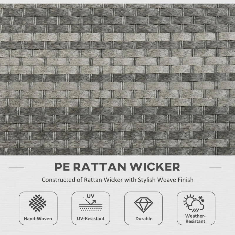 Best Seven-Piece Firepit Table Rattan Sofa Set - Grey - Image 4