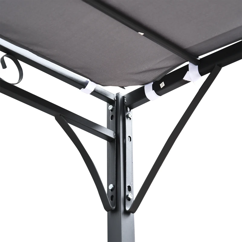 Best 3x3m Freestanding Metal Wall Awning Canopy Grey - Image 7