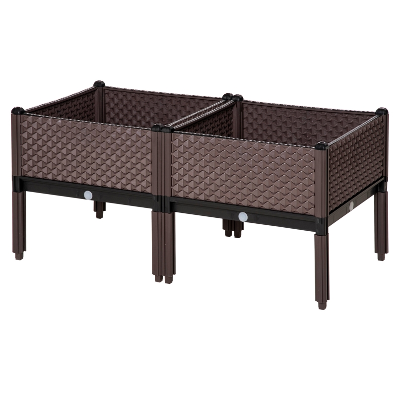 Best 50cm x 50cm x 46.5cm Set of 2 41L Garden Raised Bed, Elevated Planter Box, Flower Vegetables Planting Container with Self-Watering Design and Drainage Holes - Image 11