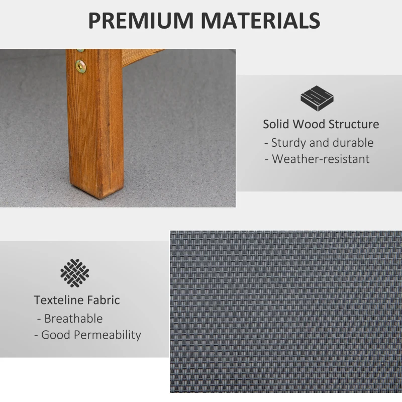 Best Ergonomic Patio Lounge Chair Wooden Outdoor Chaise w/ 3 Adjustable Back and Removable Headrest Pillow for Garden Black - Image 5