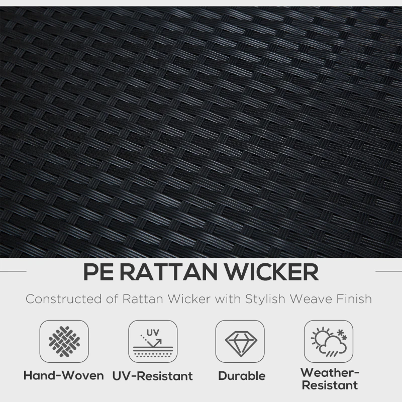 Best 4 Pieces Rattan Garden Furniture Set, 4 Seater Corner Sofa Set with Storage Box, 2 Drawers Coffee Table, Loveseats with Cushions, Wicker Garden Conservatory Furniture for Balcony, Black - Image 6