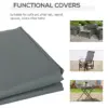 Best Rectangular Patio Garden Furniture Cover Waterproof for 3 Seater Sofa Bistro Set, UV Resistant Protection 600D Oxford Fabric Rattan Lounge Clean Cover, 190 x 72 x 76cm, Grey - Image 6