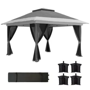 Best 3.6 x 3.6m Pop-Up Gazebo, with Accessories - Grey