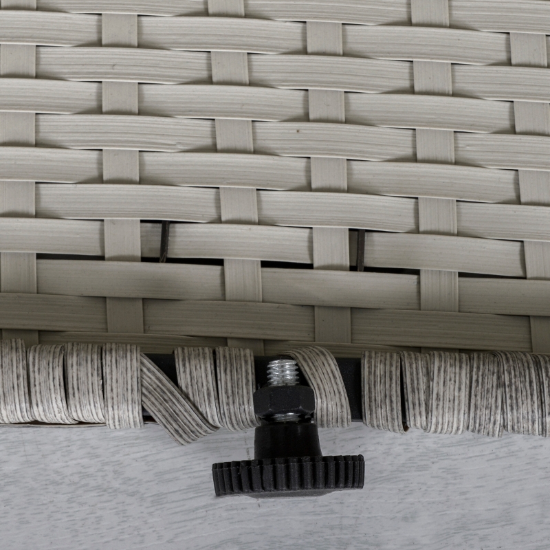 Best Six-Piece Rattan Sofa Set, with Glass-Top Table - Mixed Grey - Image 10