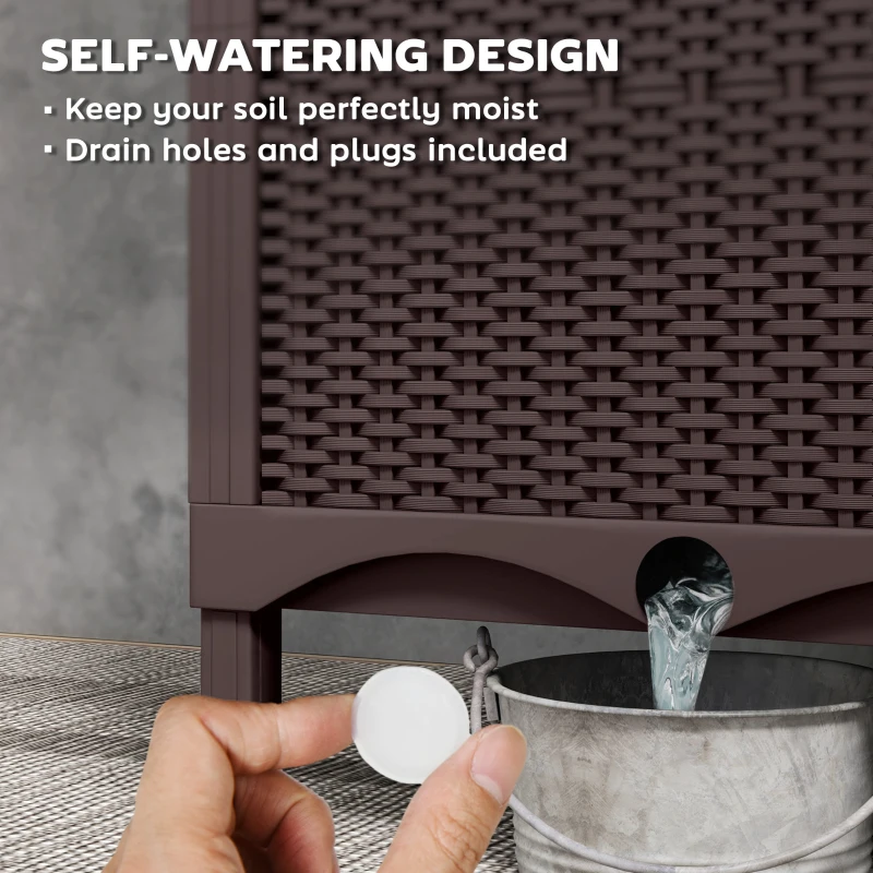 Best Raised Garden Bed with Trellis, Plastic Planter Box with PE Cover, Drainage Holes and Drain Plugs for Climbing Plants, Vegetables, Flowers, 120 x 40 x 140 cm - Image 7