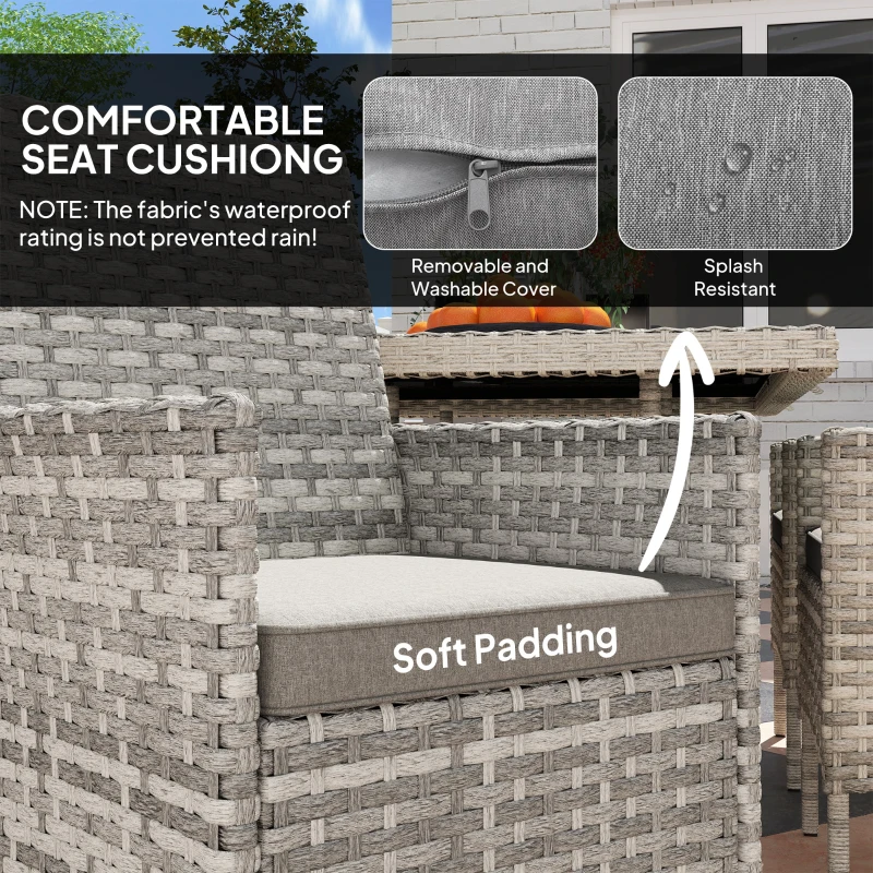 Best Seven-Piece Rattan Dining Set - Mixed-Grey - Image 4