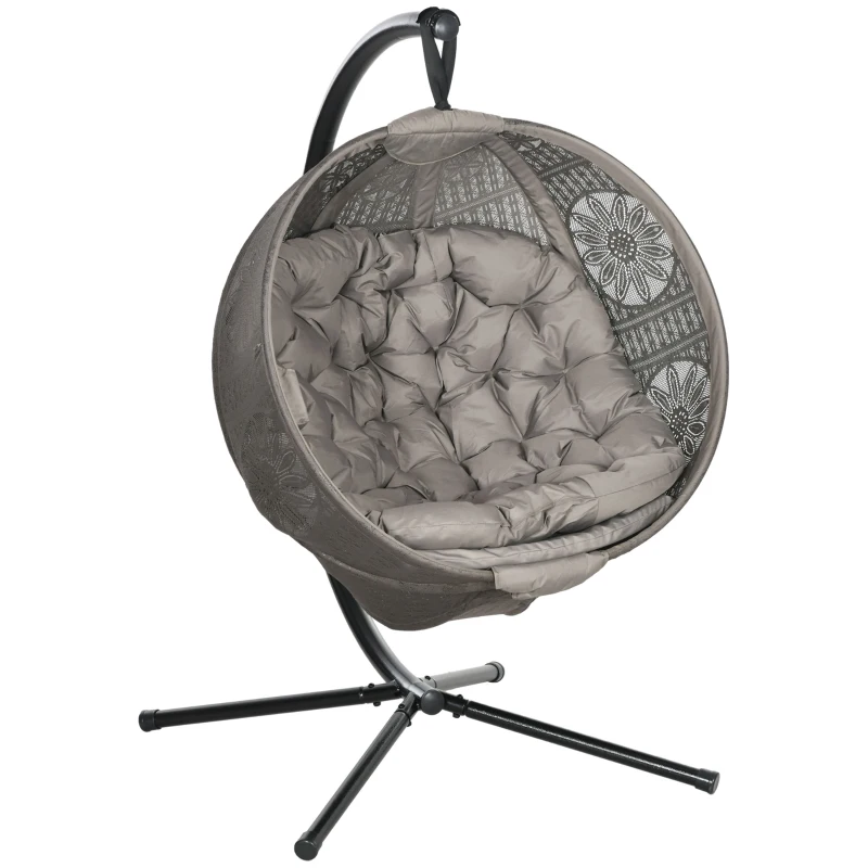 Best Round Egg Basket Chair, with Steel Stand, Sand
