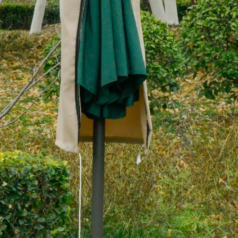 Best Outdoor Cantilever Umbrella Cover with Rod, Zipper, Khaki - Image 7