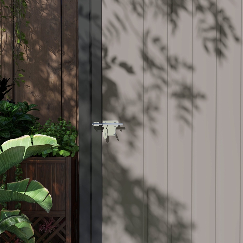 Best 5.3 x 3.1ft Corrugated Steel Garden Shed - Light Grey - Image 9