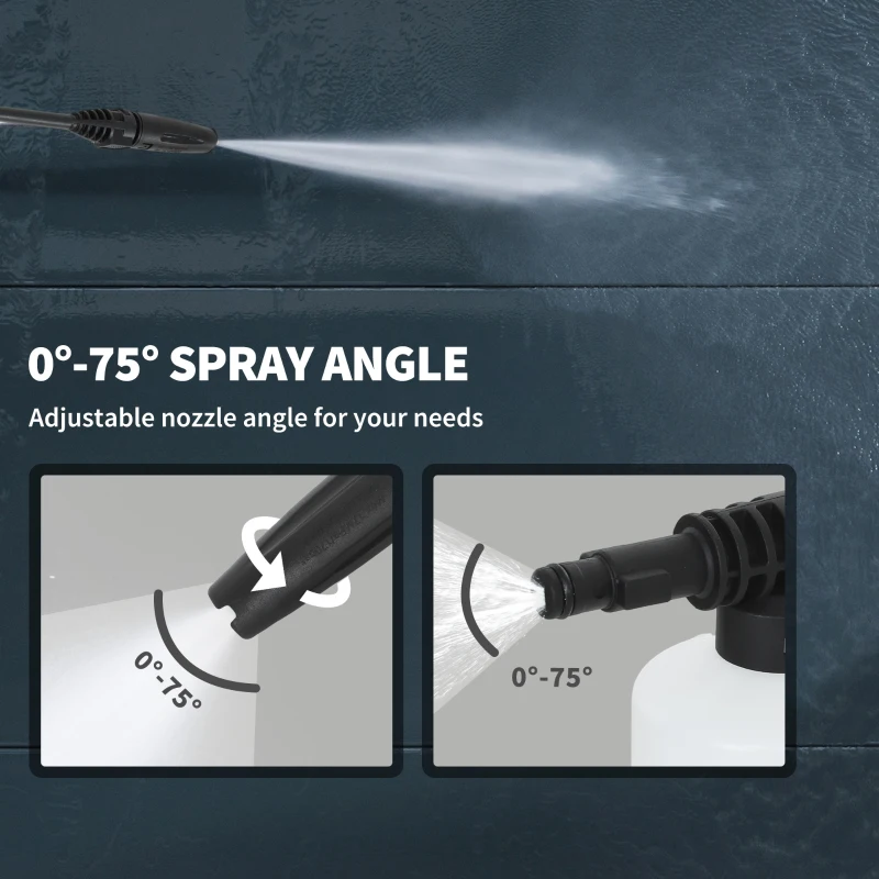 Best 1800W High Pressure Washer, 150 Bar Pressure, 420 L/h Flow, Portable Power Washer Jet Wash Cleaner with Adjustable Nozzle, 6M Hose, Steel Handle for Home Patio Car Driveway, Yellow - Image 5