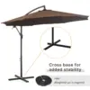Best 2.45m Overhanging Cantilever Parasol, Heavy Duty Waterproof Garden Umbrella with Cross Base, Brown - Image 8