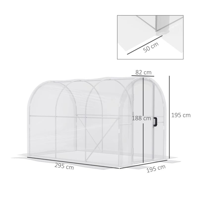 Best Polytunnel Greenhouse Walk-in Grow House with PE Cover, Door and Galvanised Steel Frame, 3 x 2 x 2m, Clear - Image 3