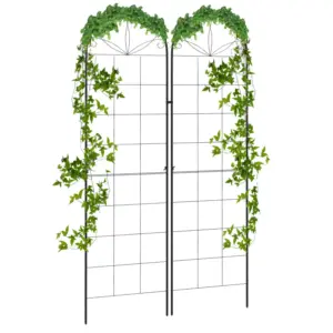Best Metal Trellis Set of 2, Garden Trellis for Climbing Plants Support Frames, Grid Design
