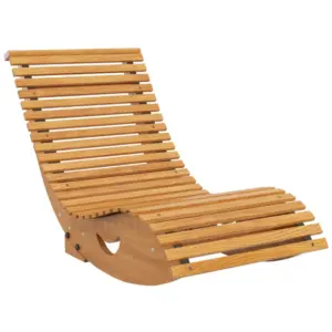 Best Outdoor Rocking Chair w/ Slatted Seat, Wooden Rocking Chair, 130cm x 60cm x 60cm, Teak