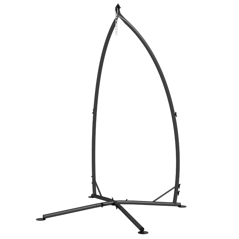 Best Hammock Chair Stand, Hanging Heavy Duty Metal Frame Hammock Stand with Chain, for Hanging Hammock Air Porch Swing Chair, Egg Cahir, Indoor & Outdoor Use, Black - Image 11